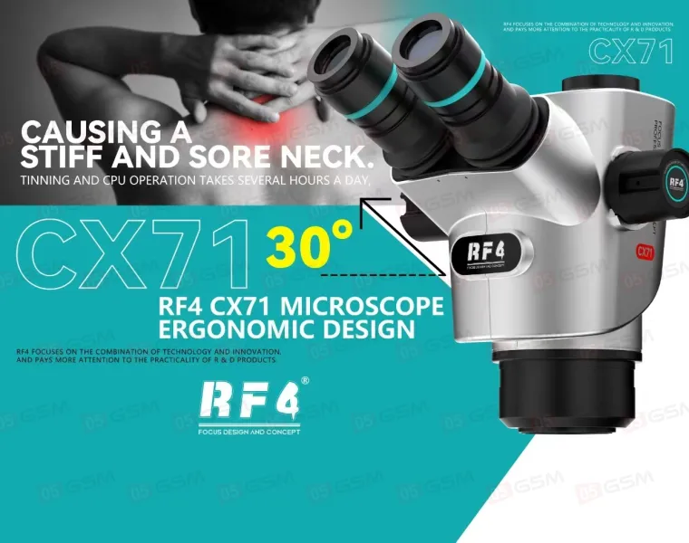 Микроскоп тринокулярный RF4 RF-CX71 (Серый) фото в интернет-магазине 05gsm.ru