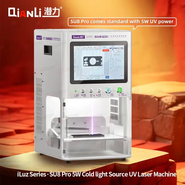 Лазерный аппарат Qianli iLuz SU8 PRO (Для снятия стекол, крышек, рамок и гравировки; УФ-лазер; 5 Вт) фото в интернет-магазине 05gsm.ru